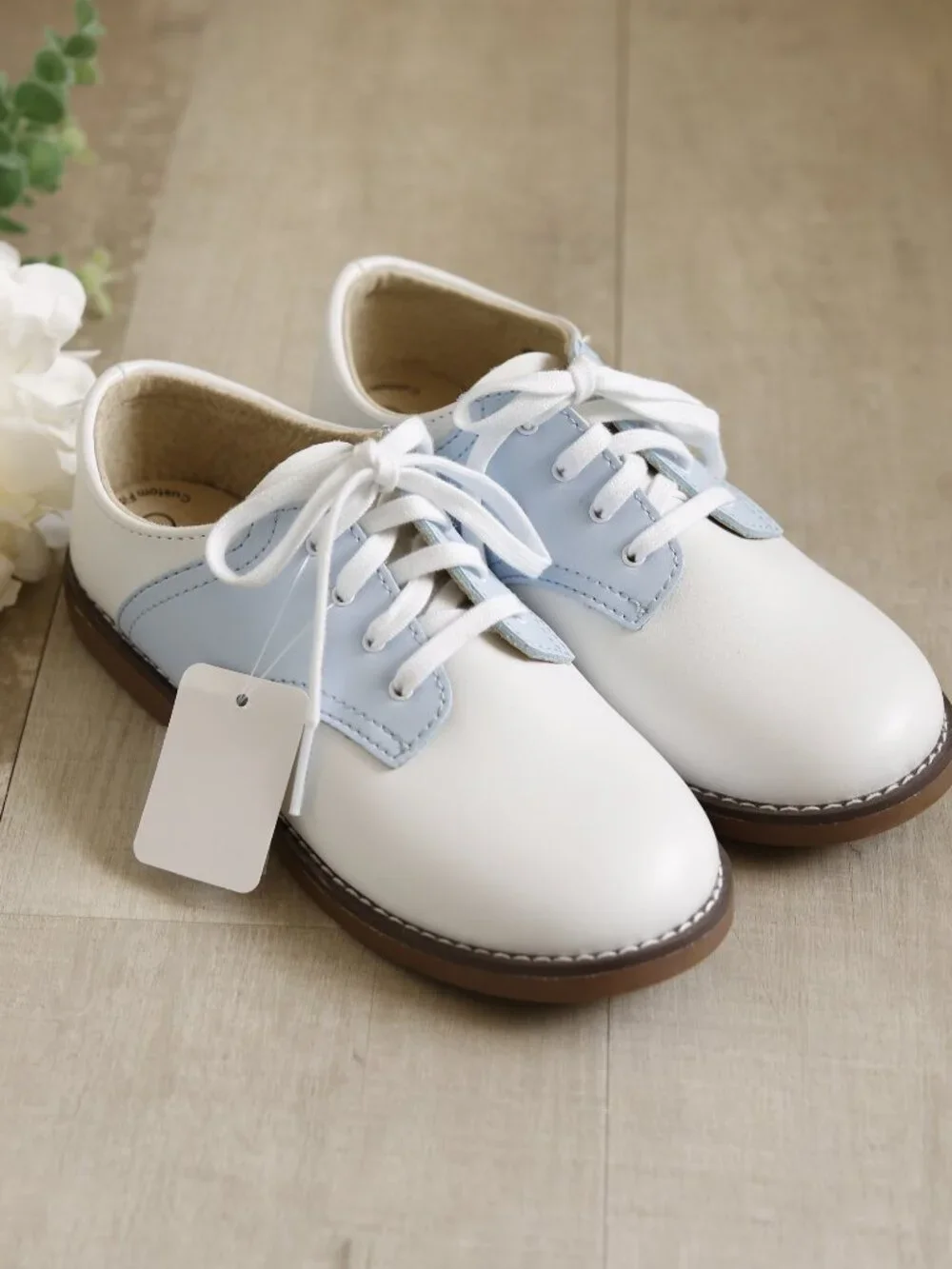 Footmates Blue and White Saddle Oxford Shoes Little Boys Size 1 New Classic